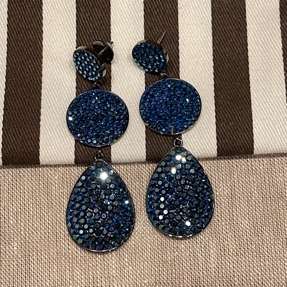 Henri Bendel Bendel Rocks Linear Earrings in Blue - Picture 2 of 6
